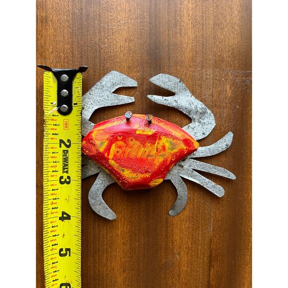 Handmade Metal Crab Wall Art or Ornament Ocean Beach Sea Decor Recycled - Picture 4 of 4